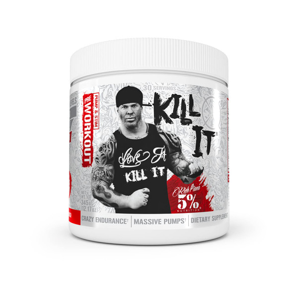 5% Nutrition Rich Piana Kill It Pre Workout Powder w/ Creatine, Jitter-Free , NO-Booster, Beta Alanine, L-Citrulline for Focus, Pump, Endurance, Recovery 13.23 oz, 30 Srvgs ( Punch)
