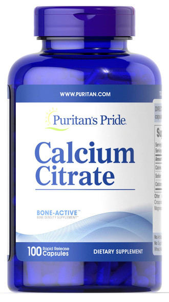 Puritan's Pride Calcium Citrate-100 Capsules