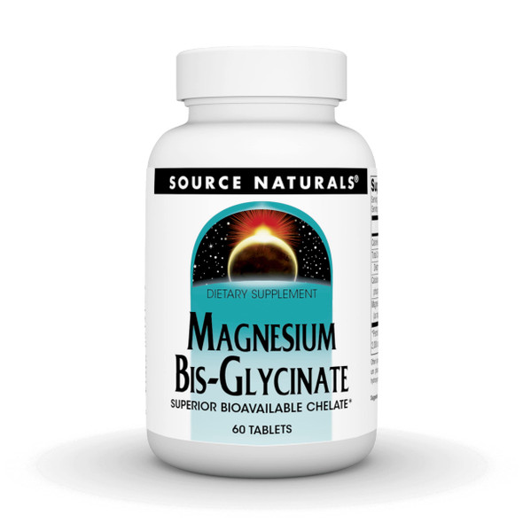 Source s Magnesium Bis-Glycinate - Superior Bioavailable Chelate* - 60 Tablets