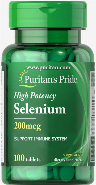 Puritans Pride Selenium 200 mcg Tablets, 100 Count