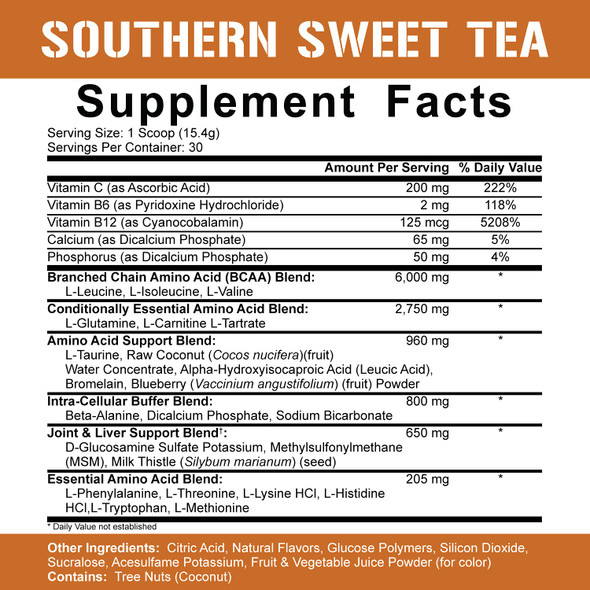 5% Nutrition Rich Piana AllDayYouMay BCAA Powder | Premium Intra & Post Workout Amino s, EAA, Electrolytes | Hydration, Endurance, Recovery | Vegan & Keto | 16.3 oz, 30 Srvgs (Southern Sweet Tea)