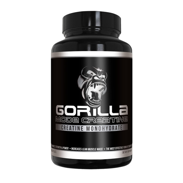 Gorilla Mode Creatine Capsules  Creatine Monohydrate Micronized Powder/Improved Muscle Size, Power Output and Strength / 5 Grams s