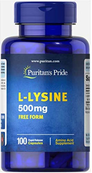 Puritan's Pride L-Lysine 500 mg 100 Count