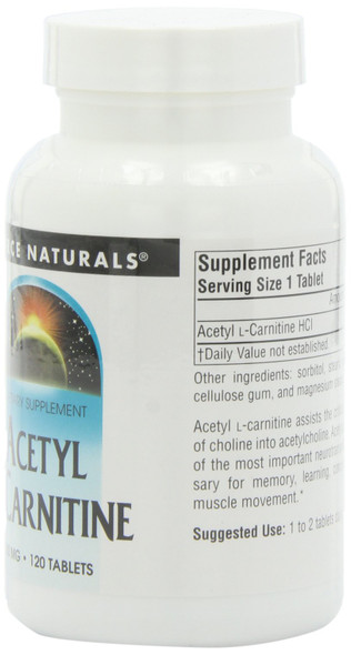 SOURCE S Acetyl L-Carnitine 500 Mg Tablet, 120 Count