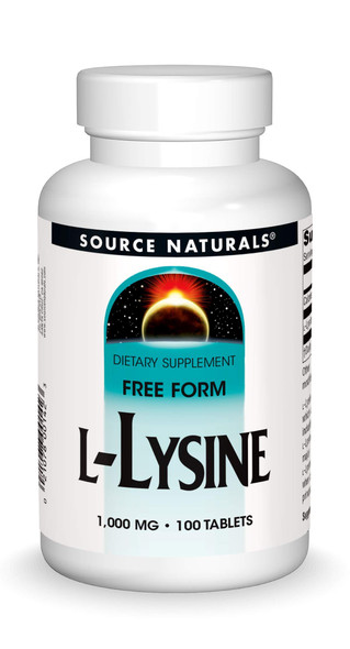 Source s L-Lysine Free Form -Amino  Supplement Supports Energy Formation & Collagen - 100 Tablets