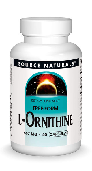 Source s L-Ornithine Free Form Amino  Supplement For Muscle Support - 50 Capsules