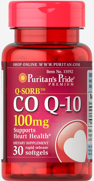 Puritan's Pride Q-Sorb Co Q-10 100 mg-30 Rapid Release Softgels