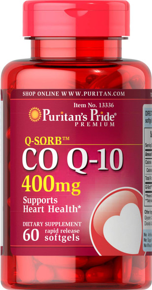 Puritans Pride Q-sorb  400 Mg-60 Rapid Release Softgels, 60 Count