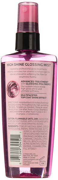 L'Oral Paris Advanced Haircare Nutrigloss High Shine Glossing Mist, 3.4 fl. oz. (Packaging May Vary)