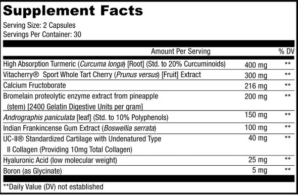 Codeage Supreme Joint Health, UC-II Collagen Capsules Type II, VitaCherry Sport Cherries, Boron, Calcium Fructoborate, Hyaluronic , Turmeric, Bromelain & Boswellia Supplement, Non-GMO, 60 Count