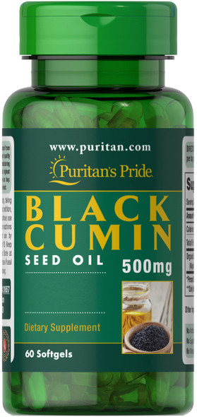 Puritan's Pride Black Seed Oil with Cumin 500mg, 60 Softgels by Puritan's Pride, 60 Count, White