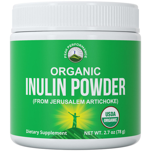 Organic Inulin Powder -  Prebiotic Fiber for Gut Health. USDA Organic Raw  Food Plant Based Vegan Prebiotics FOS Supplement from Jerusalem Artichoke. Better Than Chicory & Agave Powders