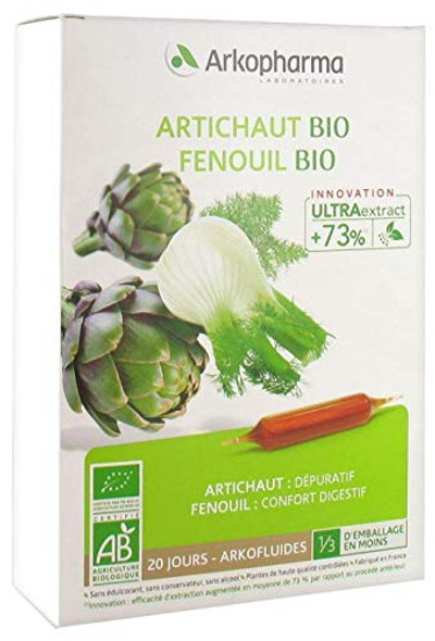 Arkopharma Arkofluides Organic Artichoke Fennel 20 Phials