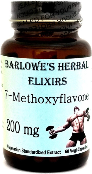 Barlowe's Herbal Elixirs 7-Methoxyflavone A.I. - 60 200mg VegiCaps - Stearate Free, Bottled in Glass!