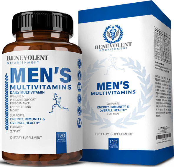 Multivitamin for Men - Supports Energy & Overall Health - Essential Daily Vitamins for Men, Biotin, Magnesium, Zinc & Antioxidant for Immune Health - Non-GMO Men Multivitamin Supplement, 120 Caps