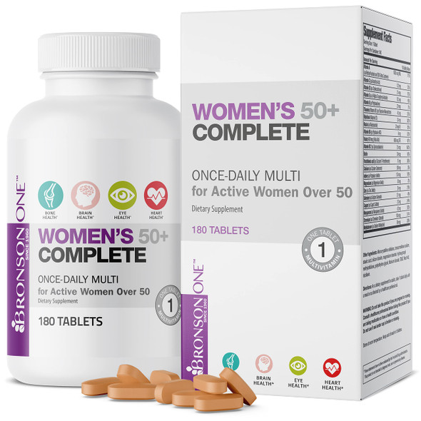 Bronson ONE Daily Womens 50+ Complete Multivitamin Multimineral, 180 Tablets