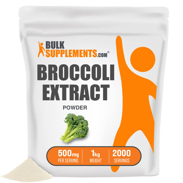 BulkSupplements Broccoli Extract Powder - Sulforaphane Supplement - Broccoli Florets Extract - Vegetable Supplements for  - Immunity Supplement - Vegetable Powder (1 Kilogram - 2.2 lbs)