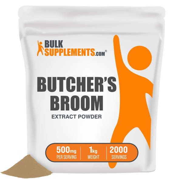 BulkSupplements Butcher's Broom Extract Powder - Herbal Extract Supplement Powder - Pure,  - 500mg , 2000 Servings (1 Kilograms - 2.2 lbs)