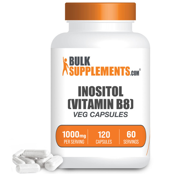 BulkSupplements Inositol Capsules - Vitamin B8 Supplement for Antioxidants & Liver Support - Vegan,  - 2 Capsules  - 2-Month Supply (120 Veg Capsules)