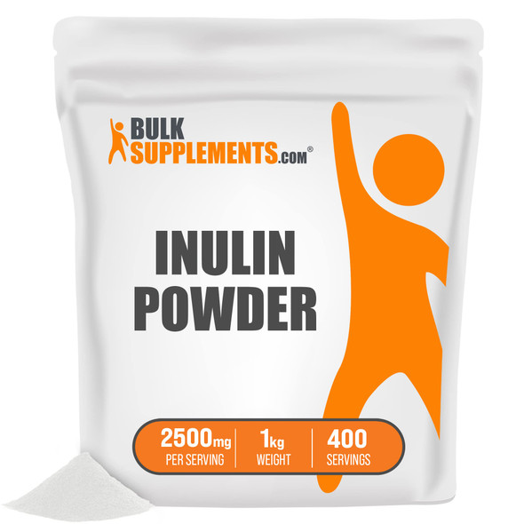 BulkSupplements Inulin Powder - Fiber Supplement - Fiber Powder Unflavored Supplement - Prebiotic Fiber Powder - Soluble Fiber Powder - Gut Health Supplements (1 Kilogram - 2.2 lbs)