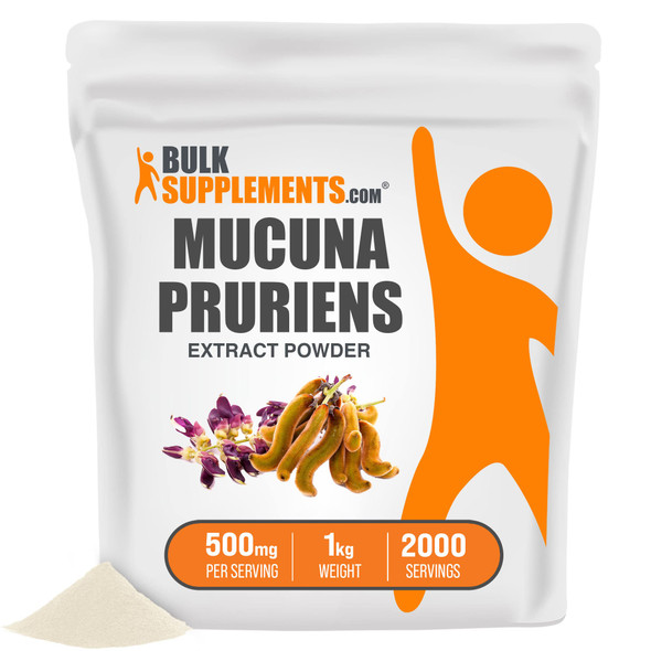 BulkSupplements Mucuna Pruriens Extract Powder - Herbal Extract Supplement, from Mucuna Pruriens Seed -  - 500mg , 2000 Servings (1 Kilogram - 2.2 lbs)