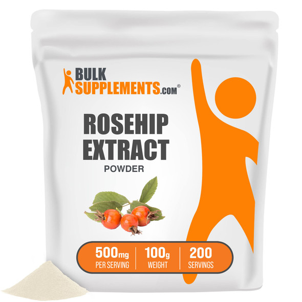 BulkSupplements Rosehip Extract Powder - Herbal Supplement for Antioxidants Support, Rose Hips Powder -  - 500mg , 200 Servings (100 Grams - 3.5 oz)