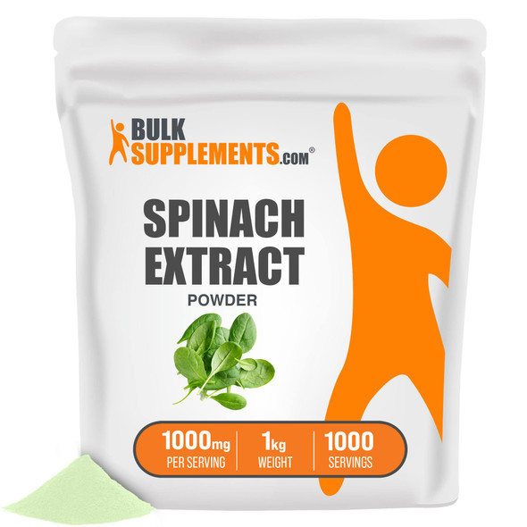 BulkSupplements Spinach Extract Powder - Spinach Supplement, Herbal Supplement Powder - 1000mg of Spinach Leaf Extract ,  (1 Kilogram - 2.2 lbs)