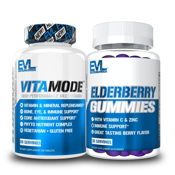 Men's Multivitamin Plus Immune Support Gummies - Advanced Daily Multivitamin for Men with Phytonutrient Complex and Sambucus Elderberry Gummies with Zinc and Vitamin C - Complete Daily Wellness Stack