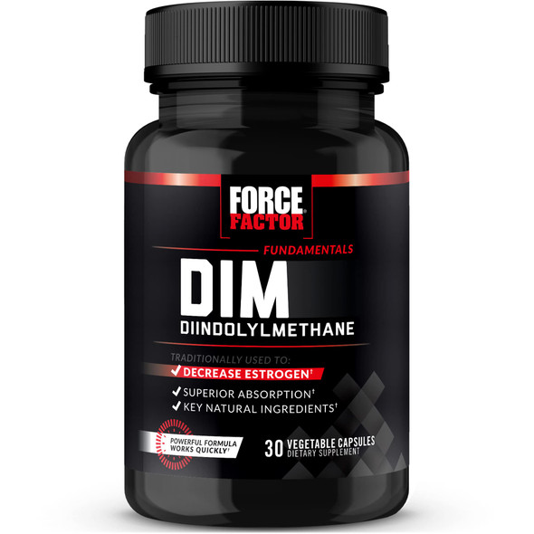 Force Factor DIM Pills to Decrease Estrogen in Men, Diindolylmethane Supplement with Key  Ingredients and Superior Absorption, Diindolylmethane 300mg, Works Fast, 30 Capsules