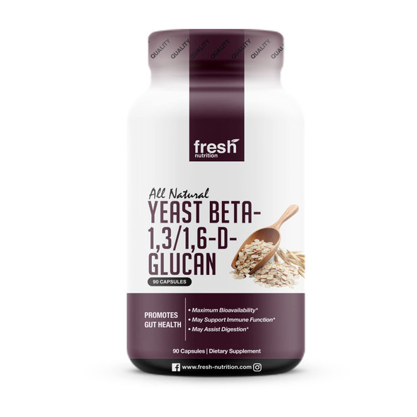 Beta Glucan - Beta 1,3, 1,6 D Glucan - Beta Glucans May Promote Gut Health, Immune Function and Digestion - Non GMO, Gluten and Soy Free, Vegan Friendly