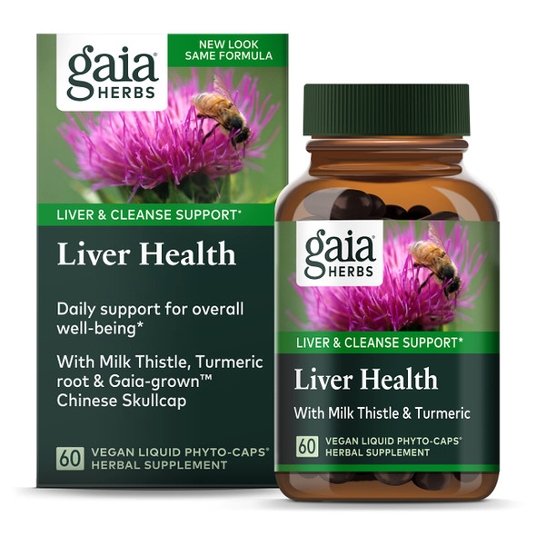 Gaia Herbs Liver Health - Liver Supplement with Milk Thistle, Turmeric Root with Curcuminoids,Schisandra, and Licorice Root for Liver and Cleanse Support-60 Vegan Liquid Phyto-Capsules(30-Day Supply)