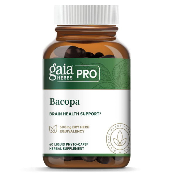 Gaia PRO Bacopa - Herbal Nootropic Working Memory Supplement for Brain Function- with Organic Bacopa - 60 Vegan Liquid Phyto-Capsules (60 Servings)