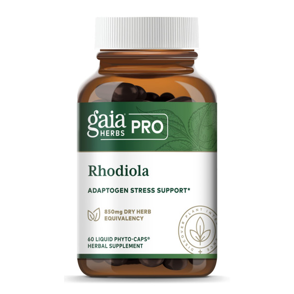 Gaia PRO Rhodiola - for Adaptogen  Support & Relief - with Rhodiola Rosea, Rosavins, & More - 60 Vegan Liquid Phyto-Capsules (60 Servings)