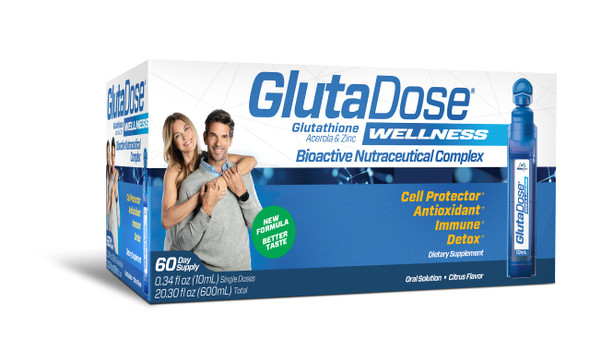 GlutaDose | Detox Every Day | Support Immune Function and Increase Energy | Glutathione + Acerola Extract Blend (700 mg) | Zinc (10 mg) (60 Doses)