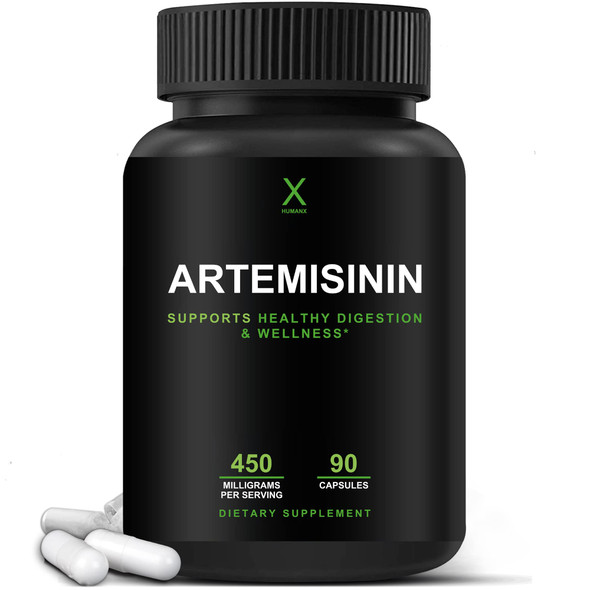 Artemisinin 450 mg - Supports Healthy Aging, Digestion, and Immunity - Vegan, Non-GMO - Artemisia Annua Supplement - Sweet Wormwood Extract - Easy to Swallow Capsules, HumanX