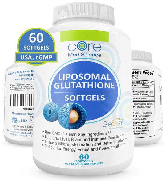 Core Med Science Liposomal Glutathione Softgels + Liposomal Vitamin C Softgels (3 Month)