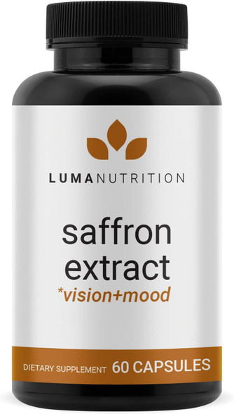 Luma Nutrition Saffron Extract Capsules - Premium Saffron Supplements - 88.50 mg Pure Saffron Pills - Mood Support - Eye Support - 60 Capsules