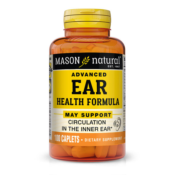 MASON  Advanced Ear Health Formula - Supports Healthy Circulation in The Inner Ear, Ringing Ears Relief, 100 Caplets