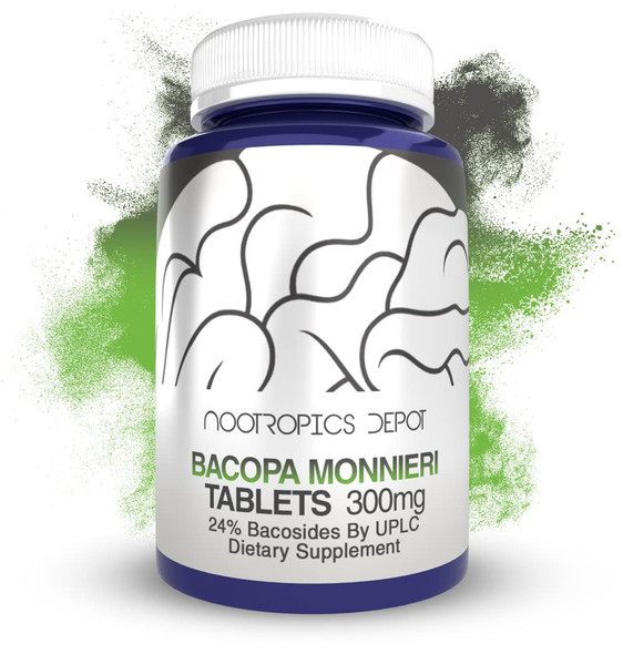 Bacopa monnieri Extract Tablets | 120 Count | Minimum 24% Bacosides | May Help Support Cognitive Function | May Help Support  Management