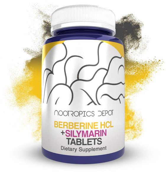 Berberine  + Silymarin Tablets | 500mg + 90mg | 60 Count | Supports Cellular Function, Metabolic Function, and Balanced Inflammation Levels | Nootropics Depot