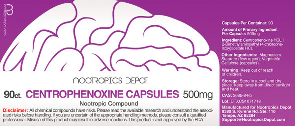 Centrophenoxine Capsules 500mg (90 Count)