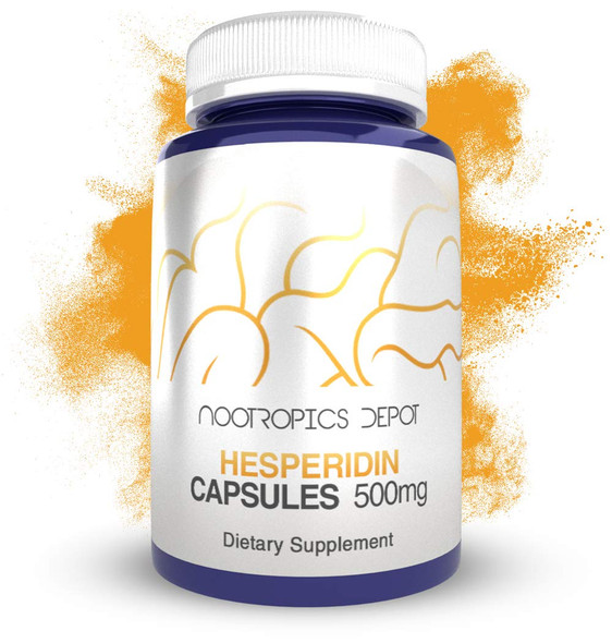 Hesperidin Capsules | 500mg | 60 Count | 90% Extract | Citrus aurantium | Supports Metabolic Function + Cardiovascular Health