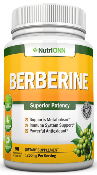 Berberine - 1200Mg  - 90 Vegetarian Capsules - Pure Berberine  Extract Supplement - Superior Potency to Support Immune Health