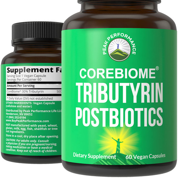 CoreBiome Tributyrin Postbiotic Supplement Clinically Tested For Gut Health. More Effective than  Butyrate Capsules. High Bioavailability Post Biotics For Digestive, Leaky Gut, Colon, Microbiome