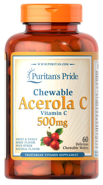 Puritan's Pride Chewable Acerola C 500 mg-60 Chewables