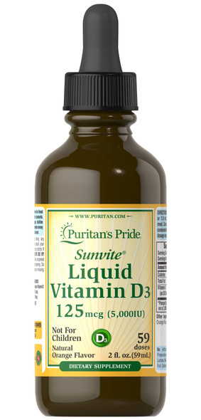 Puritan's Pride Liquid Vitamin D3 5000 IU-2 oz Liquid