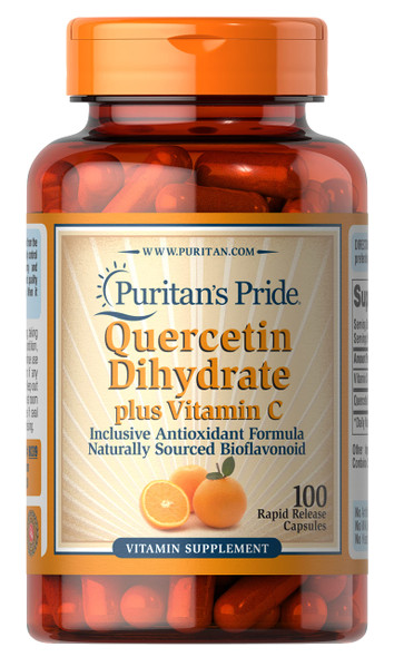 Puritans Pride Quercetin Dihydrate Plus Vitamin C 1400 Mg, Supports a Healthy Immune System, 100 Count, (8039)