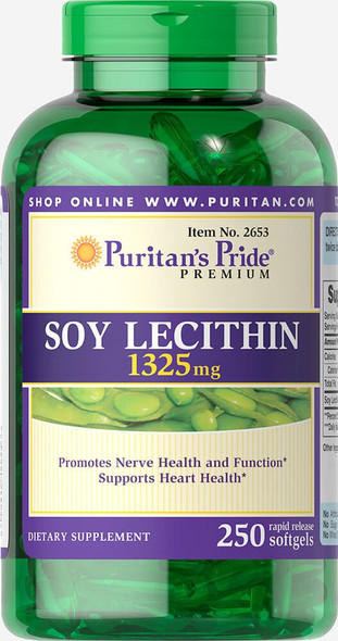 Puritan's Pride Soy Lecithin 1325 mg, Heart Support, 250 Count, Naturulse Ad 410
