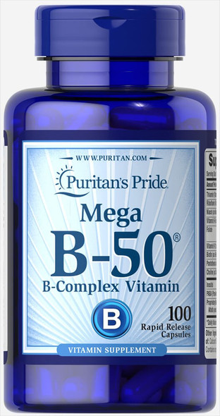 Puritan's Pride Vitamin B-50 Complex, Nervous System Support, 100 Count