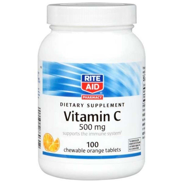 Rite Aid Vitamin C Chewable Tablets, Orange, 500mg - 100 ct